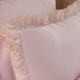 Однотонное постельного белья евро размер 275Х275 Gul Guler Gonca розовое