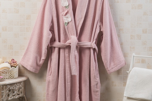 Махровий халат жіночий з аплікацією Home Sweet Home Adney Adney Pink