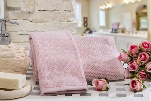 Полотенце для лица розовое Evelyn Pink Home Sweet Home